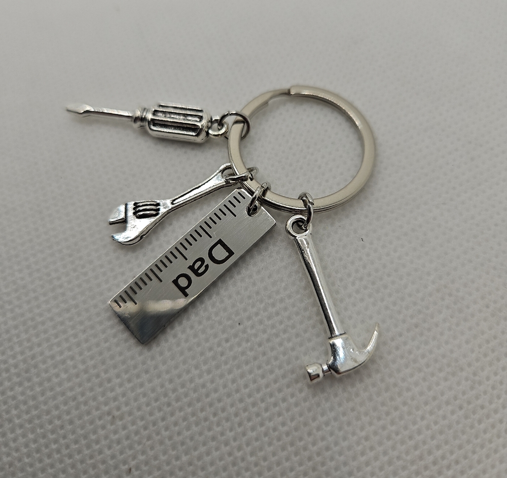 Silver Dad Keychain with Tools